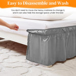 HASTHIP Bed Skirt King Size for Double Beds featuring 15 in Length and Ruffled Grey Design