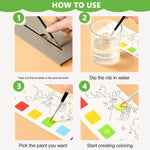 HASTHIP Magic Water Book for Kids with 20 Sheet Painting Pages and 1 Paint Brush | Creative Gift for Ages 3+
