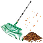 HASTHIP Leaf Rake for Backyard with 25 Curved Steel Teeth and 55 in Detachable Handle | Stainless Steel Lawn Tool