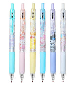 HASTHIP Kawaii Click Pens for School and Office featuring Sanrio Characters 6 Pcs Set | 0.5mm Fine Tip