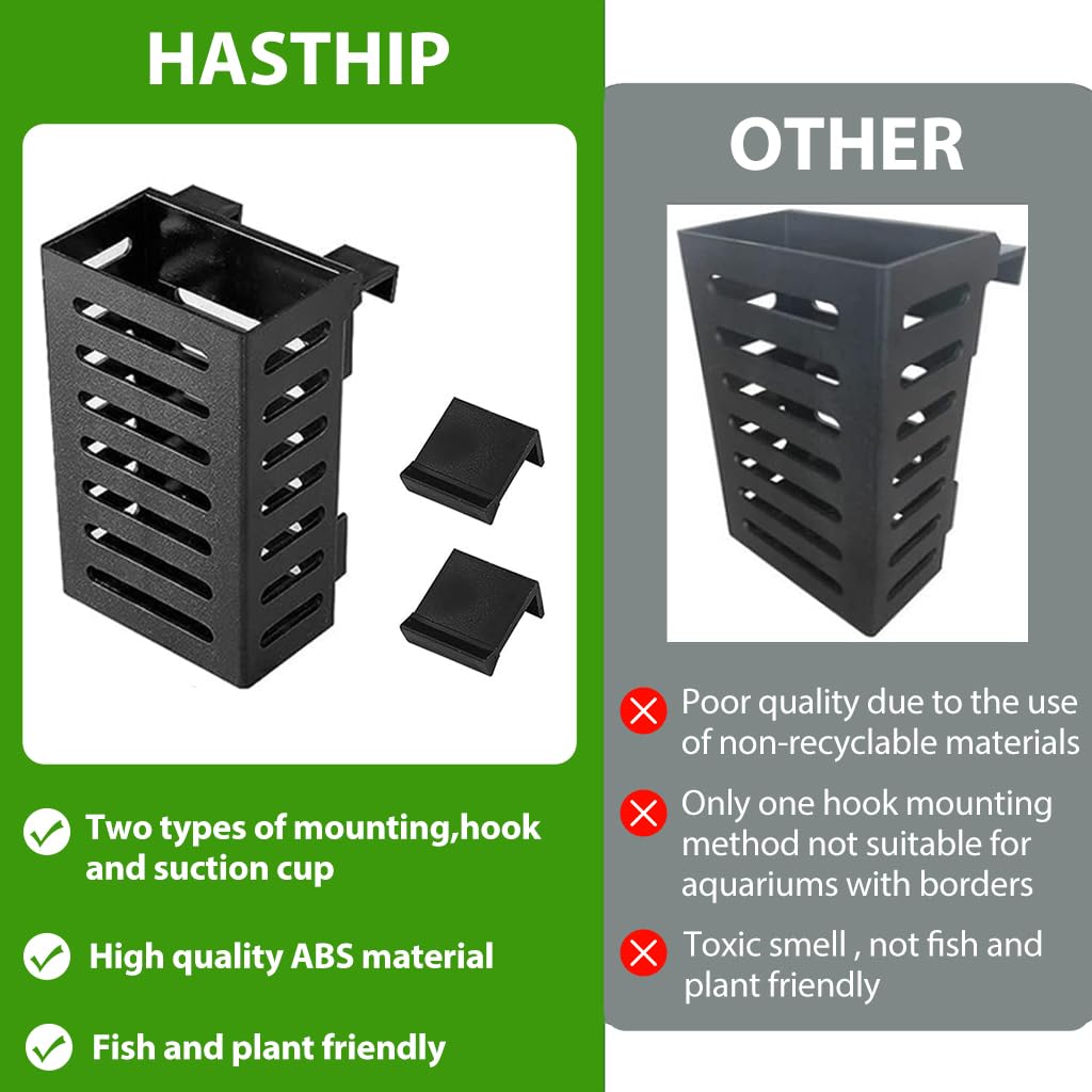 HASTHIP Aquarium Plant Holder for Fish Tanks featuring Hooks and Vent Design | 6PCS Plastic Set
