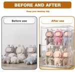 HASTHIP PET Display Box for 4'' Collectible Figures with Double Layer Closet and Door | Clear Sealed 27x14x36cm Stand for Desk or Wall