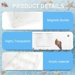 HASTHIP Acrylic Seashell Display Box for Shell Collection featuring 18 Grids 5.6x5.6in | Magnetic Closure Transparent Organizer