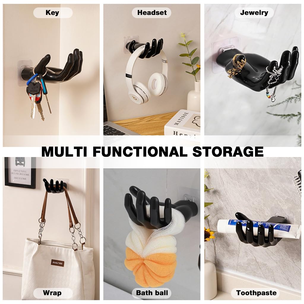 HASTHIP Key Holder for Entryway with Self Adhesive Mounting and Resin Hand Shape Design