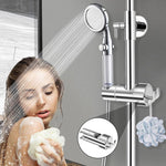 HASTHIP Bathroom Shower Head Holder for 16–27mm Slide Bar with Dual Hooks | Adjustable ABS Bracket