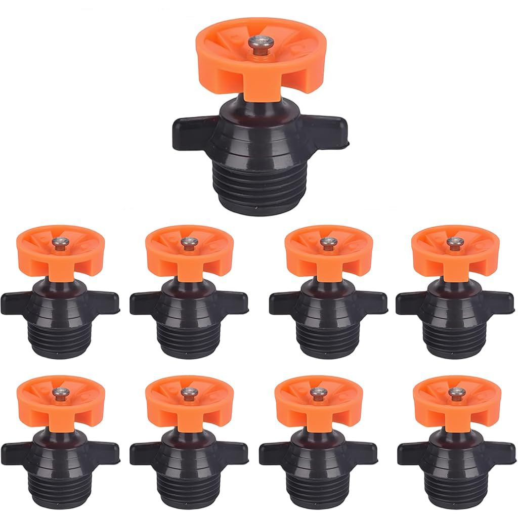 HASTHIP Garden Sprinkler Mist Spray Nozzles 10 Pcs for Drip Irrigation with 360° Rotating Heads