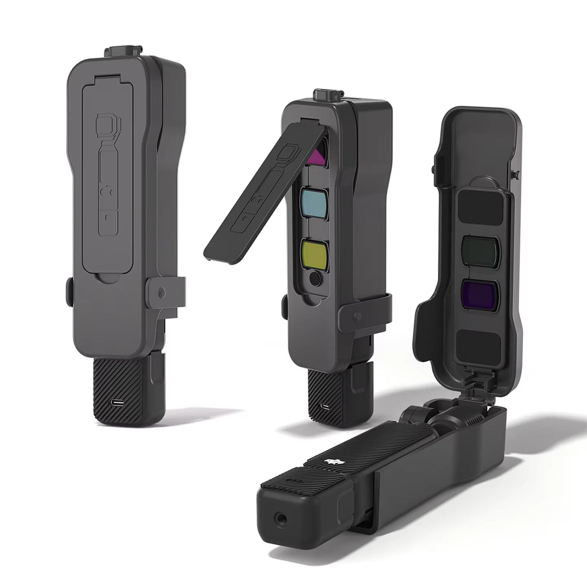 HASTHIP® ZORBES Compatible con Osmo Pocket 3, Funda Protectora con Almacenamiento Integrado para filtros ND, Estuche portátil de ABS con Tapa abatible para Uso Diario o Viajes