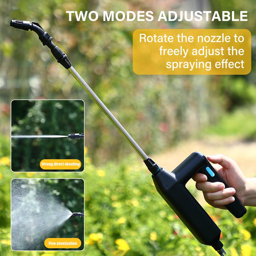 HASTHIP USB Water Sprayer for Gardening with 3 Nozzles and 16.4ft Pipe | 2400mAh Rechargeable