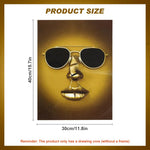 HASTHIP 3D Metal Figure Wall Art for Home and Office featuring Couple Love Heart 30x40cm Gold