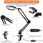 HASTHIP Desk LED Magnifier for Repairing and Reading with 15X Lens and Flexible Arm | USB 3‑Color Lighting