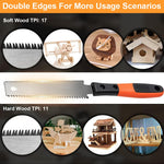 HASTHIP Hand Saw for Woodworking with 30cm Double Edge Blade and Ergonomic Handle | DIY Cutting