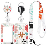 HASTHIP ID Badge Holder Keychain with 24 in Retractable Wire & 19 in Detachable Lanyard for Keys and Cards | Quick Carabiner Clip for Work or Travel