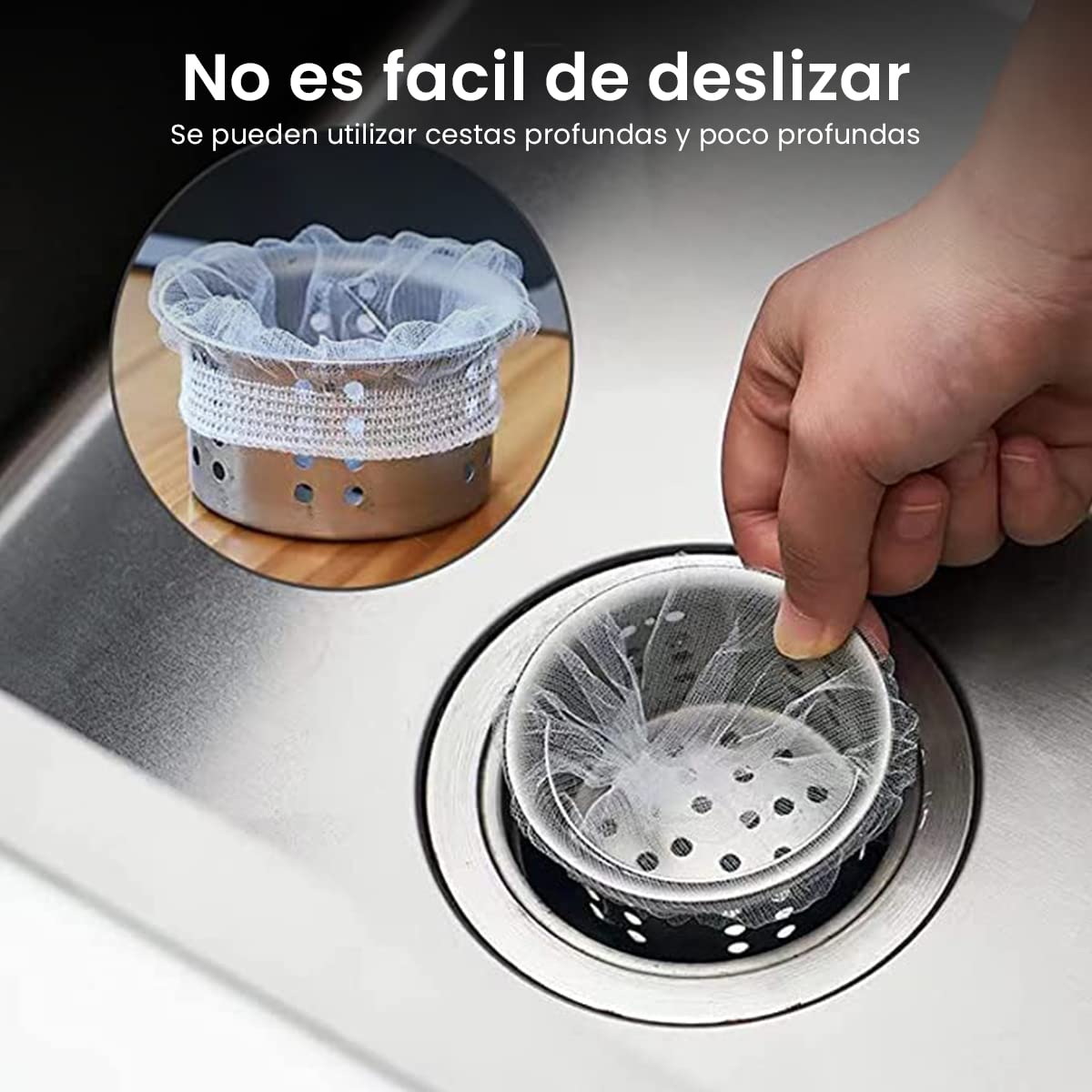 HASTHIP Kitchen Sink Filter Mesh Strainer Bags for Drains with Elastic Fit 100PCS | 3.5x3.5 in Anti Clogging Design