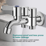 HASTHIP 3 in 1 Flush Wall Faucet for Laundry and Household Use with Divided Valve | Stainless Steel Space Saving Design