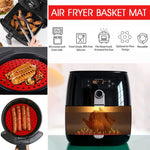 HASTHIP Reusable Silicone Air Fryer Liners for 8 Inch Fryers with Even Heat Holes | 2 Pack Red and Black