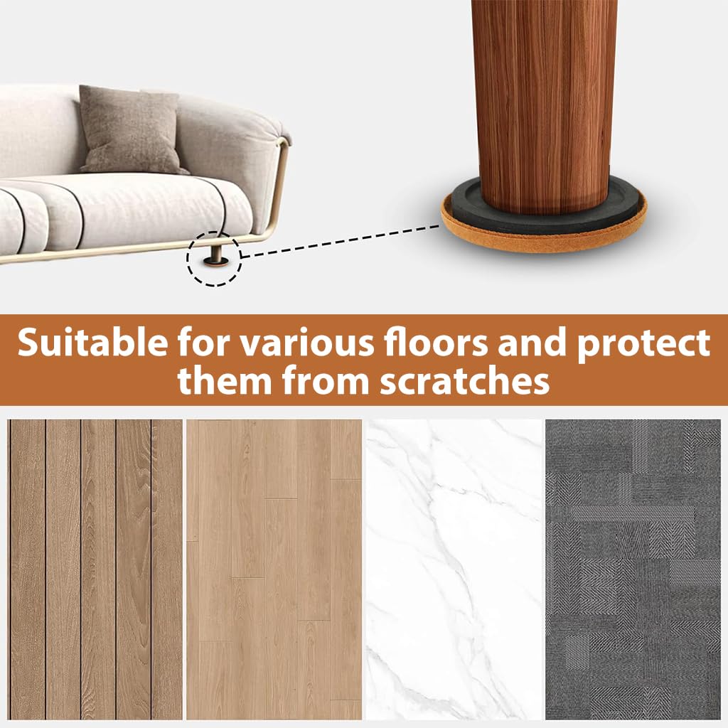 HASTHIP Chair Leg Floor Protectors for Wooden Floors with 3.5 in Felt Pads | Noise Reduction