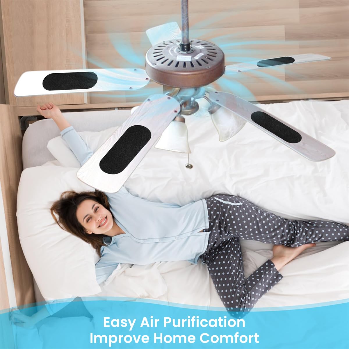 HASTHIP Ceiling Fan Filters for Cleaner Air with Activated Carbon Pads 25cm x 9cm | Easy Self-Adhesive Installation