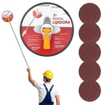 HASTHIP® Lijadora de Techo de 49 Pulgadas con Barra Larga de Acero Inoxidable y Disco Giratorio para Yeso, 5 Almohadillas Adhesivas de Pulido, Lijadora Manual para Pared y Techo