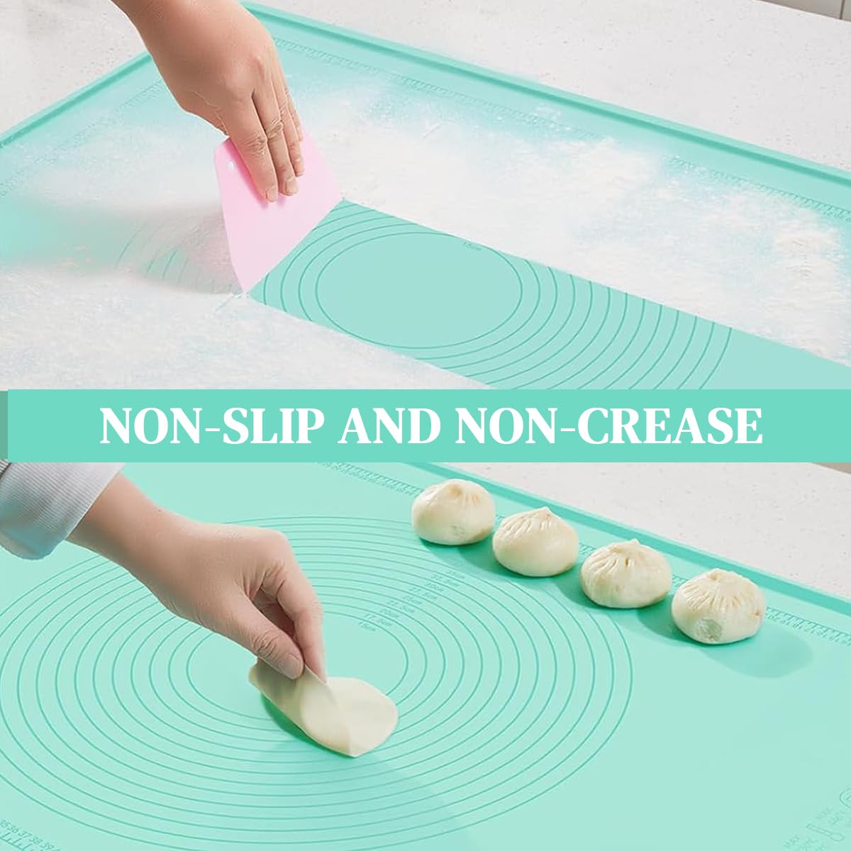 HASTHIP Silicone Baking Mat 29x21 in for Pastry and Bread with Edge Heightening | Non-stick Food Grade Surface