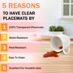 HASTHIP Clear Plastic Placemats Set of 6 for Dining and Kitchen featuring Heat Resistant Vinyl