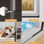 HASTHIP Window Weather Stripping for Doors and Windows with 5m Adhesive Foam | Wedge Design Black Rubber Seal