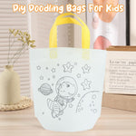 HASTHIP DIY Painting Bags for Kids with 12 Pcs Pre Outlined Non Woven Handbags | Fun Coloring Craft Kit