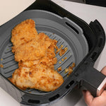 HASTHIP Silicone Air Fryer Liner 8 inch for Even Cooking with Multi Hole Divider | Food Grade Collapsible Bowl Shape
