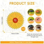 HASTHIP Sticky Insect Fly Trap for Windows featuring Self-Adhesive 20 Sheets 3.94x3.94 in | Sunflower Design