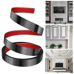 HASTHIP metal trim wall strip 16.4ft with self adhesive backing for ceiling floor and cabinet edges | stainless steel mirror black finish