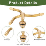 HASTHIP Water Sprinkler for Garden Irrigation featuring 3-Head Brass Nozzles and 360 Rotation | 2PCS