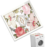 HASTHIP Washing Machine Mat 23.62x23.62 in for Over Washer Use with Anti Slip Diatomite Pad | Quick Dry Floral Print Countertop and Dish Dry Mat