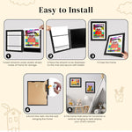 HASTHIP Kids Artwork Frame for Paintings with Front Opening 8.3x11.8 in | Black Display