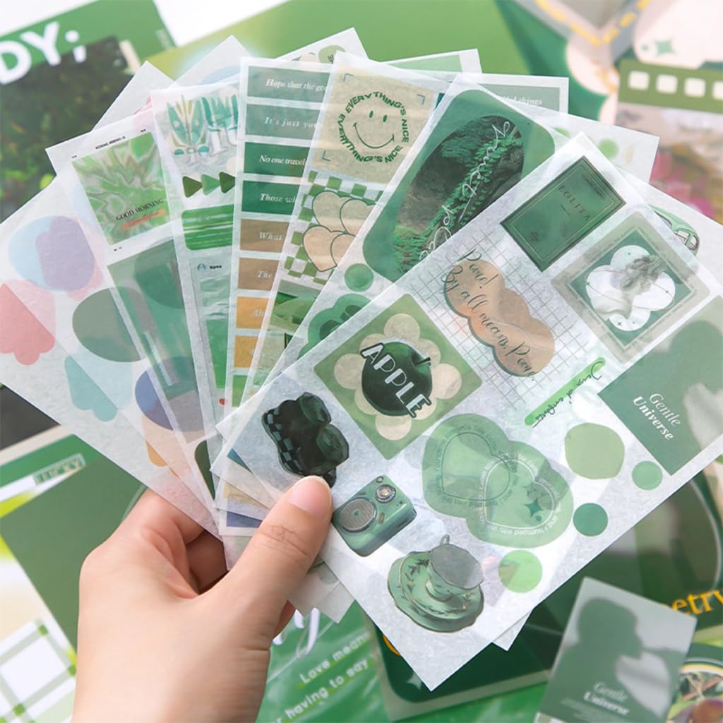 HASTHIP Vintage Paper Scrapbook Kit for Journaling with A6 Notebook and 60 Note Sheets | Portable Gift Set