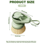 HASTHIP Kitchen Cleaner Brush with Built-in Cleanser Dispenser and Natural Sisal Bristles | Press-to-Dispense Scrub Tool for Dishes and Bowls