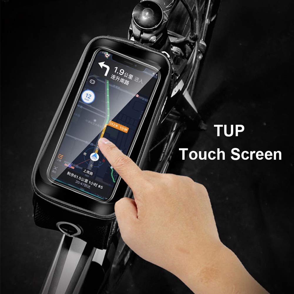 Proberos® Bicycle Frame Bag Cycle Pouch for Bicycle with TPU Touch Screen Large Capacity EVA Pressure-Resistant Handlebar Headphone Hole, Suitable for Phone Under 7.0 Inch Cycle Accessories