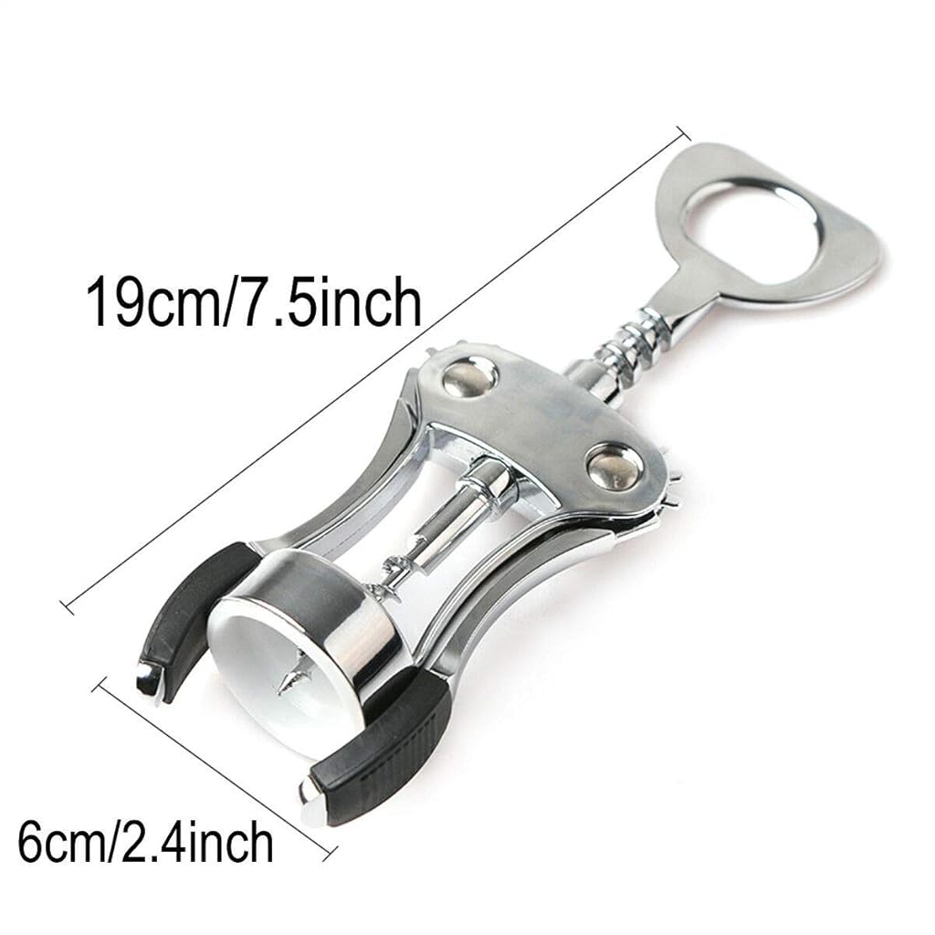 HASTHIP® Wing Corkscrew Wine Opener Professional Multifunctional All-in-One Bottle and Beer Strong Stainless Steel Zinc Alloy Wont Split or Crumble Cork 2 PCS