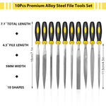 HASTHIP File Tools Set for Wood and Metal Work with Anti‑Slip Handles | 30 PCS 5 mm × 180 mm High Carbon Steel