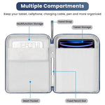 HASTHIP® ZORBES Bolsa de Viaje para Tableta de 12.9 Pulgadas para iPad, Bolsa Impermeable con Cierre y Bolsillo de Malla, Acolchado Protector, Organizador Universal de tabletas, Azul