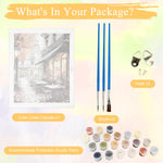 HASTHIP Paint by Numbers Kit for Adults featuring Autumn Street Café Canvas 3PCS | DIY Home Wall Art