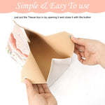 HASTHIP Car Tissue Box for Living Room and Office featuring Large Opening 19x14cm PU Pink Floral Design