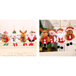 HASTHIP Christmas Tree Decorations 4Pcs Set with Santa Snowman Reindeer Bear | 17x8cm Cotton Ornaments for Home and DIY Crafts