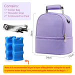 HASTHIP® Bolsa Enfriadora de Leche Materna con Paquete de Hielo,Bolsa Térmica Doble Capa Impermeable para Biberones,Fiambrera Portátil Mochila para Mamá,Apta 6 Botellas - Púrpura