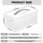 HASTHIP Cable Organizer Box for Travel with Dual Layer 11 Compartments and PP Material | 24x12.7x10.5cm