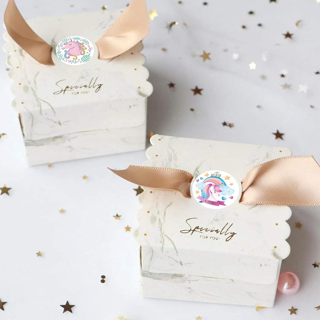 HASTHIP® 1000 Pieces Unicorn Stickers for Window Kids DIY School Birthday Party Book Gift Bag Decorations 1 Inch Self-Adhesive Paper 2000 PCS