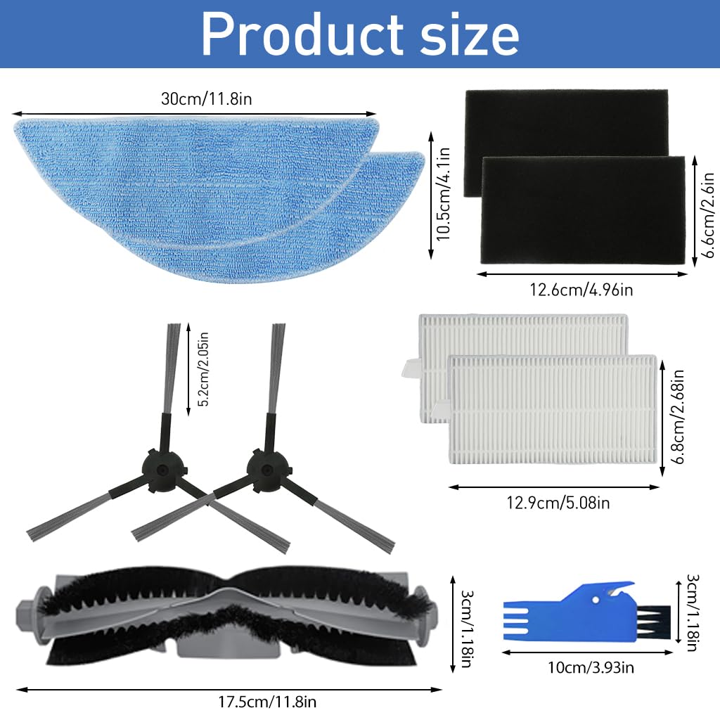 HASTHIP Replacement Accessories for Ecovacs Deebot Y1 Y1 Pro with 8Pcs Kit | Complete Vacuum Maintenance Set