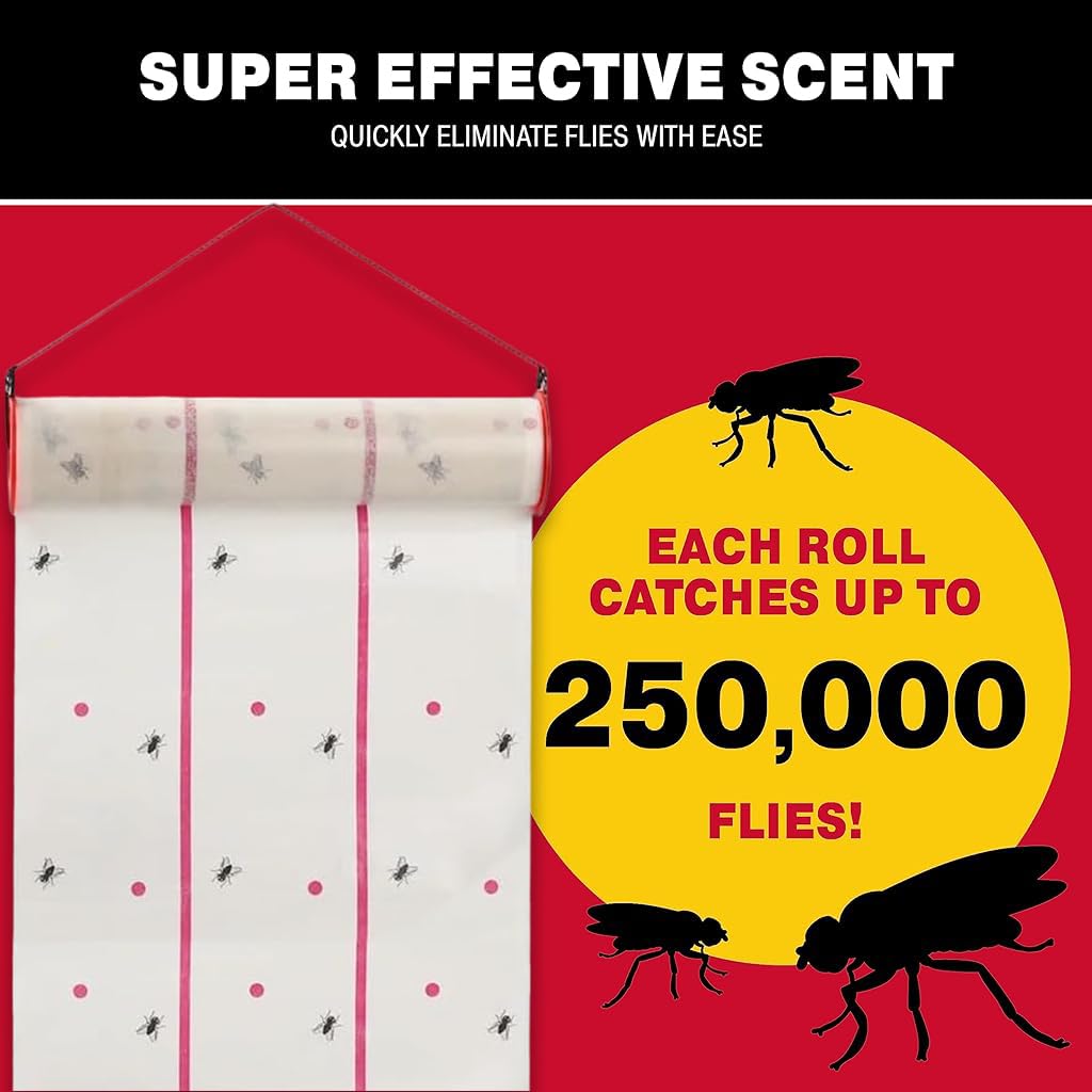 HASTHIP® Fly Trap Kit for Insects, Whiteflies, Aphids, Leaf Minor, Thriphs, Ultra sticky Trap Roll for Insect in garden & Farm for Indoor or Greenhouse Use, Hangable Fly Sticker Paper (4m*25cm)