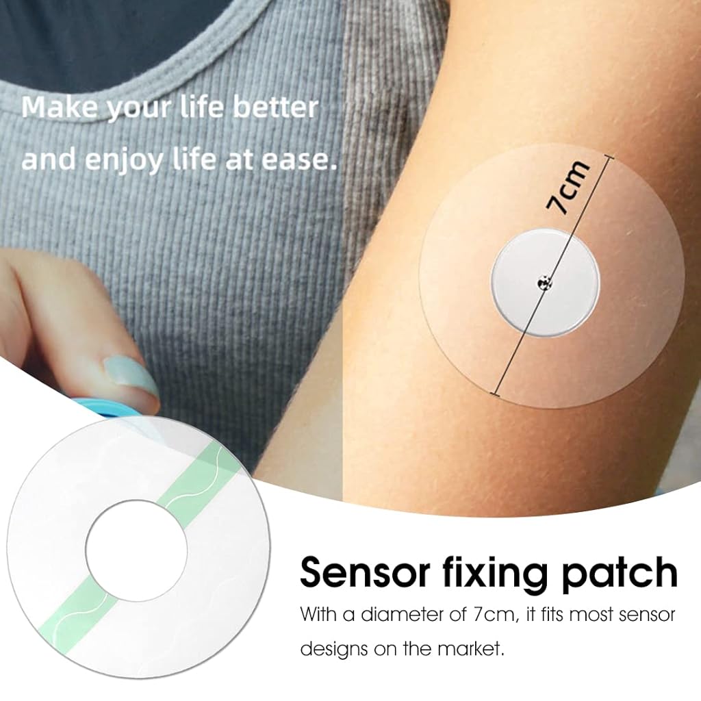 HASTHIP® 30 Piezas Parche Adhesivo Sensor Freestyle Libre Transparente, Impermeable y Transpirable, Adhesivo Hipoalergénico para Sensor de Glucosa, Protección Segura y Duradera para Piel