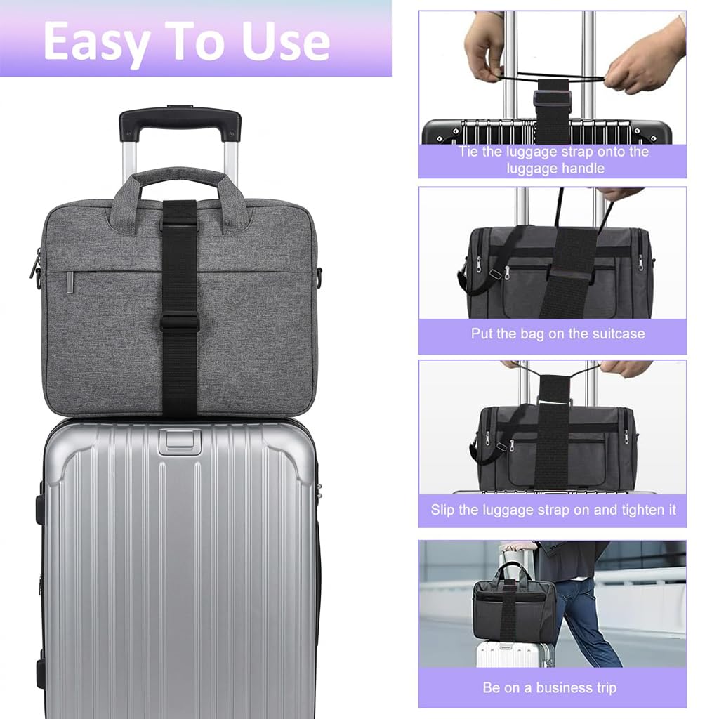 HASTHIP Adjustable Luggage Straps with Dual Loops