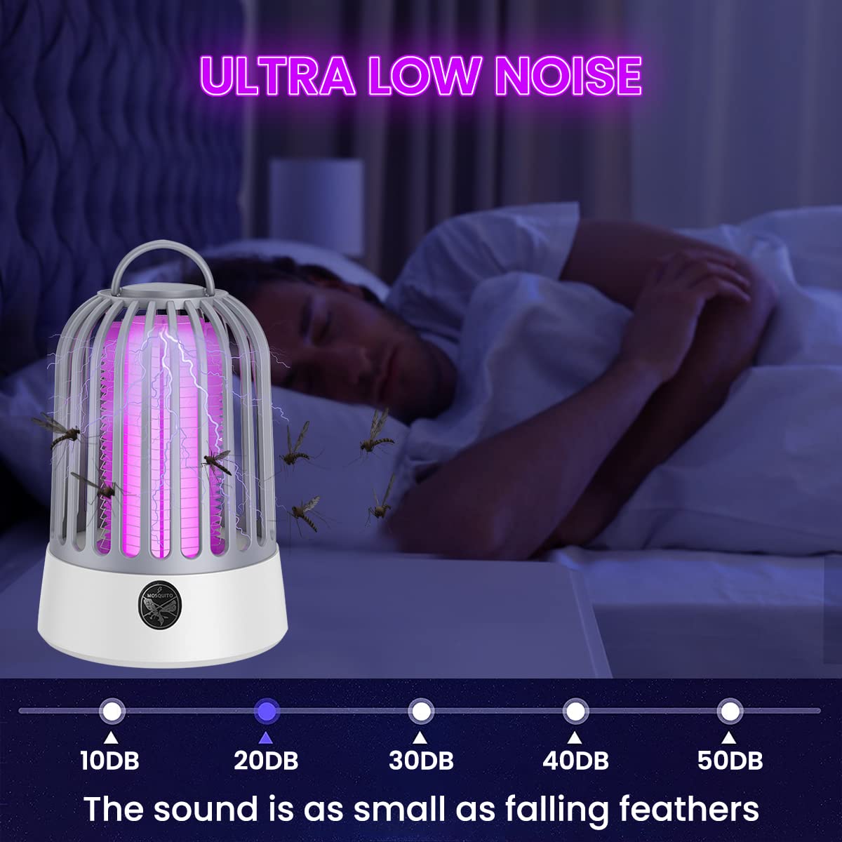 Mosquito Killer Lamp with Power Cord, 5w Insect Killer Machine, Hanging Electric Bug Zapper for Home Restaurants, Hotels & Offices, Insect Control for All Common Flies