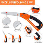HASTHIP Folding Hand Saw for Wood and PVC with 7 in SK5 Blade and Safety Lock | Anti‑Slip Handle